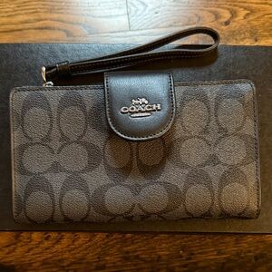 Coach Charcoal Signature Wristlet
